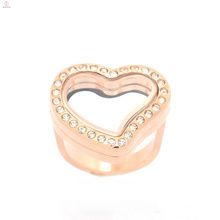 Rose gold design heart shape Stainless Steel Jewelry Rings for women, gold crystal rings jewelry